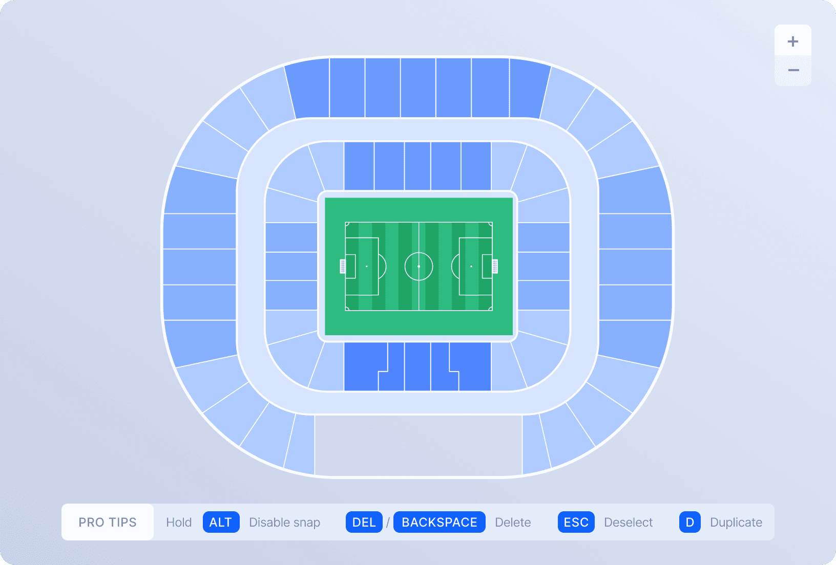 Sports stadium seating map